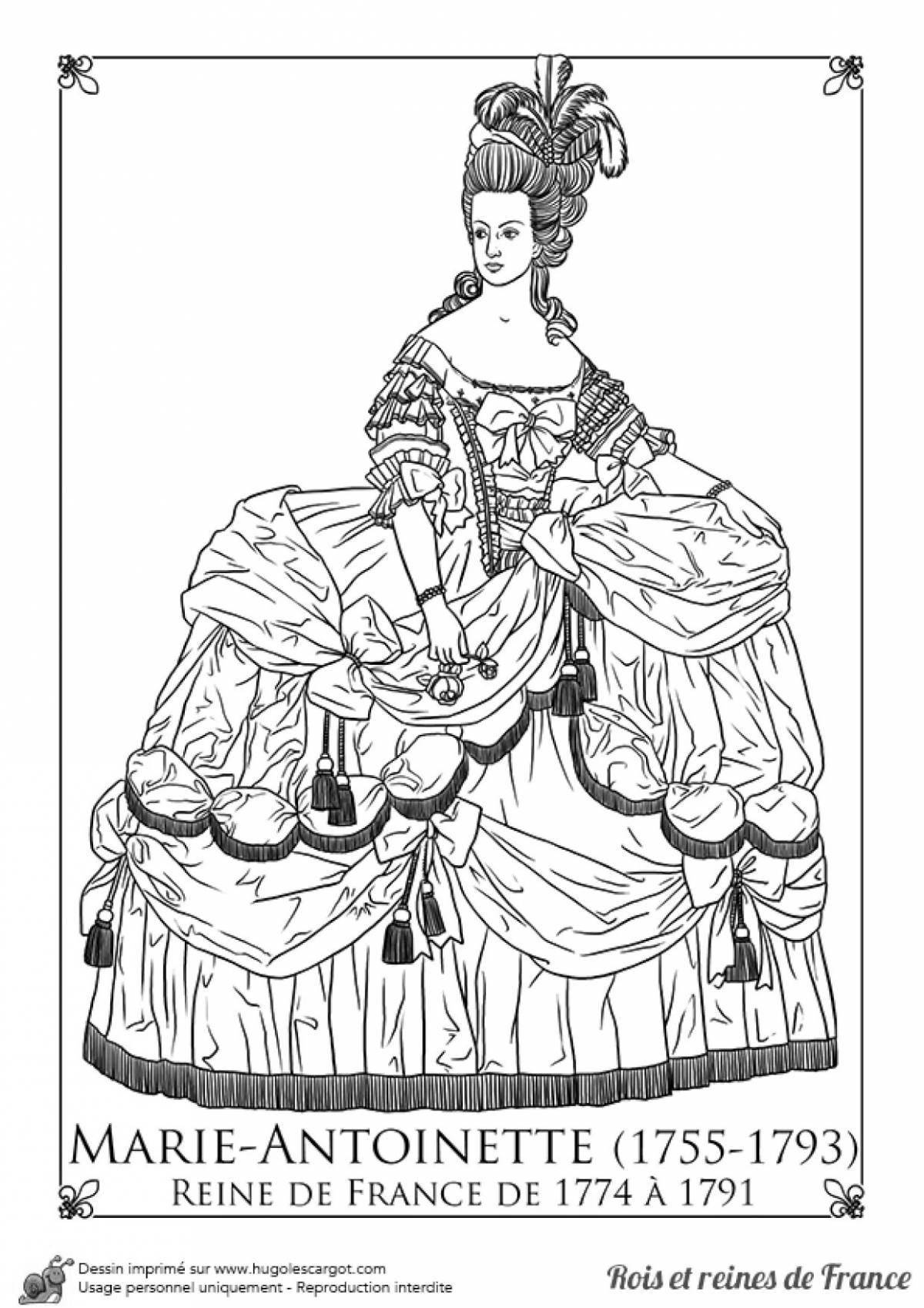Coloring book big 18th century costume