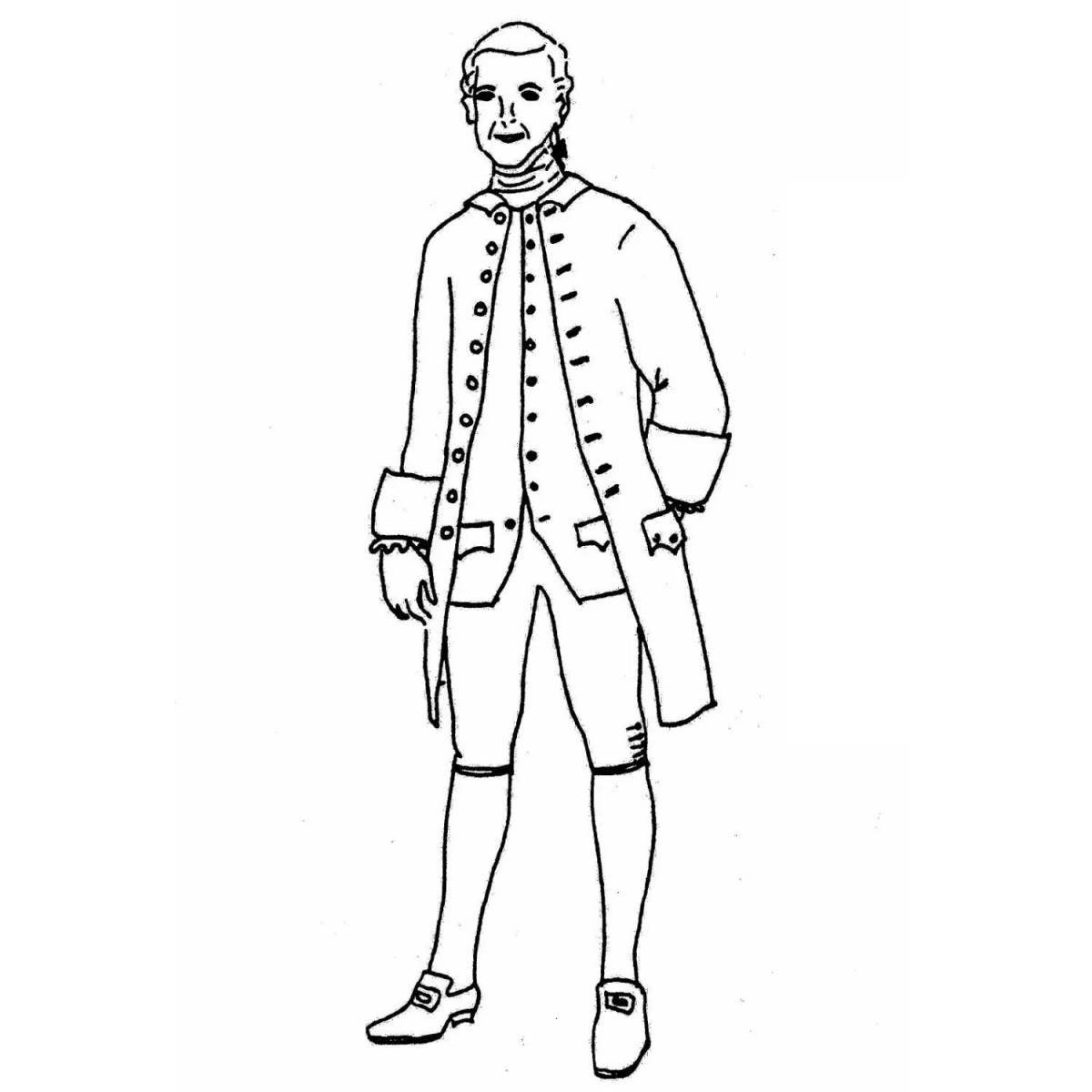 18th century riotous costume coloring page