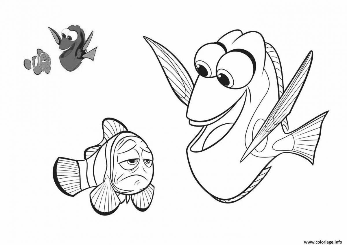 Delightful nemo and dory coloring