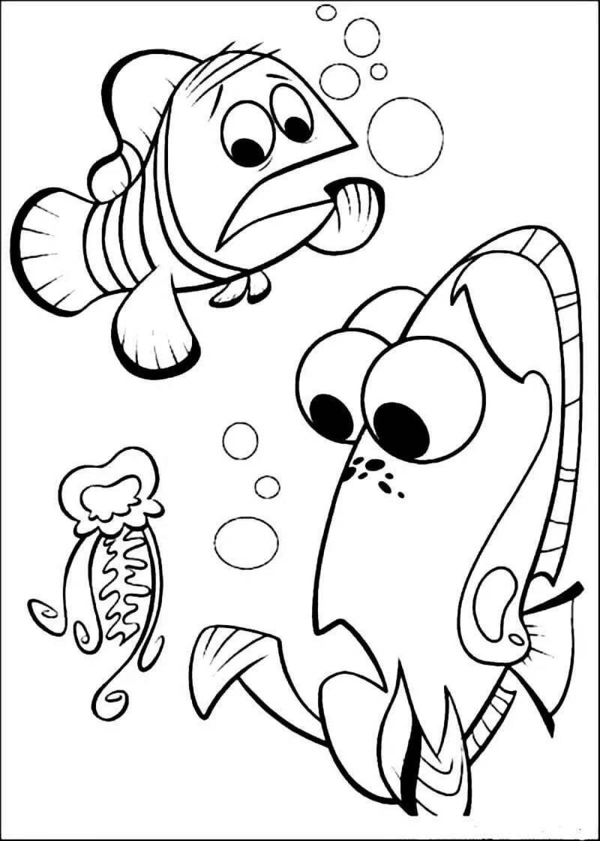 Violent nemo and dory coloring