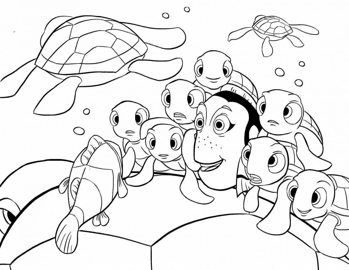 Animated nemo and dory coloring book