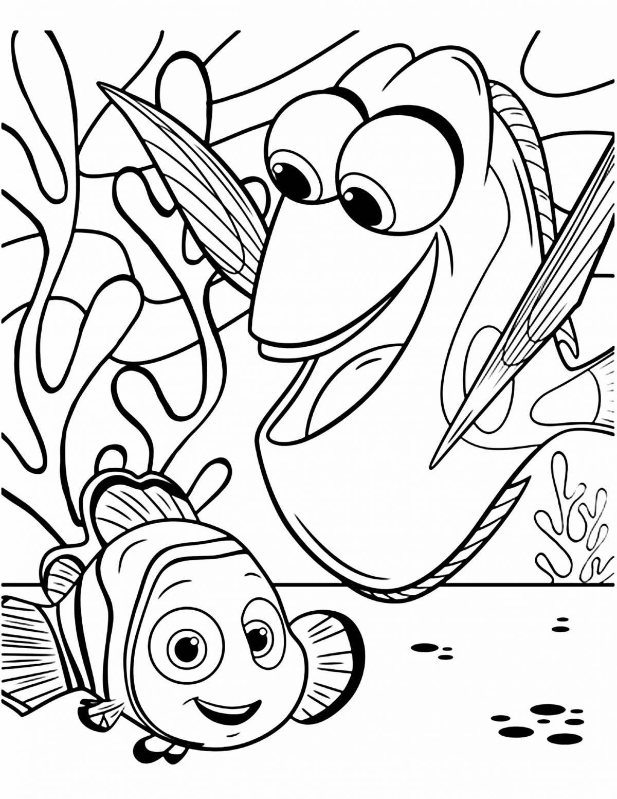 Crazy coloring nemo and dory