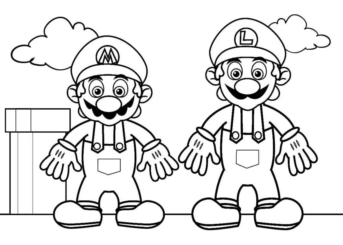 Great coloring super mario lego