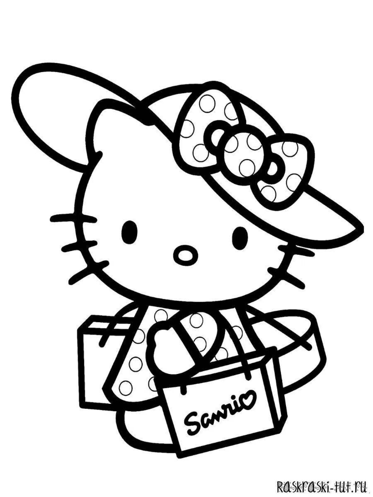 Hello kitty fun coloring book