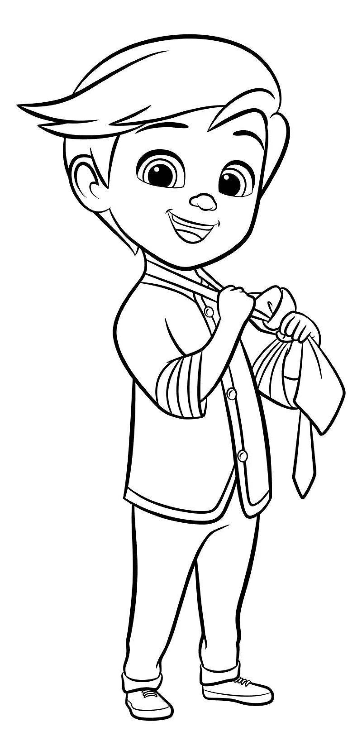 Fun coloring page boss baby figure