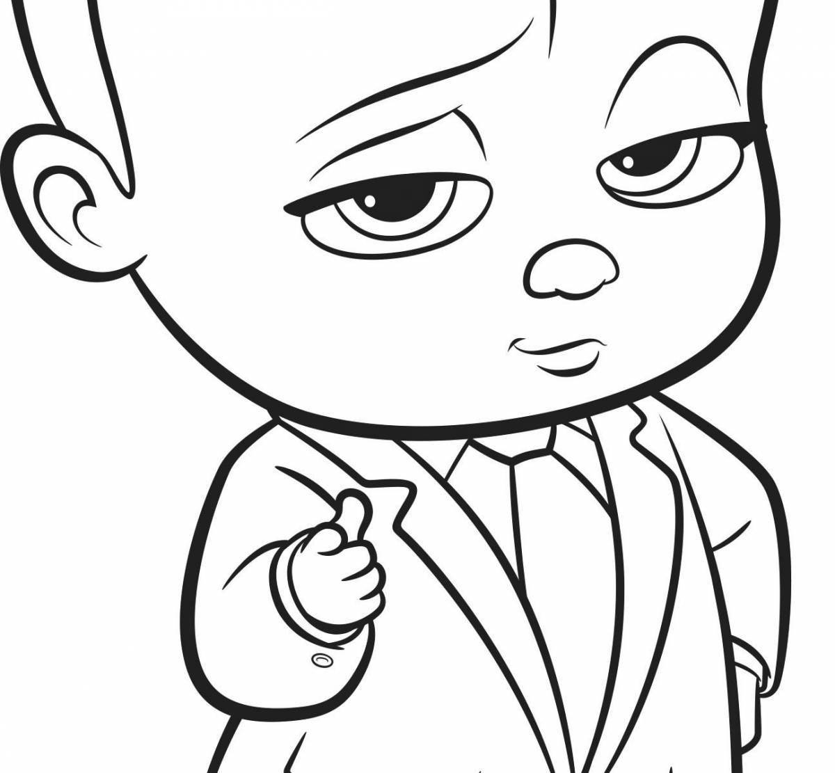Раскраска Симпатичная раскраска boss baby figure