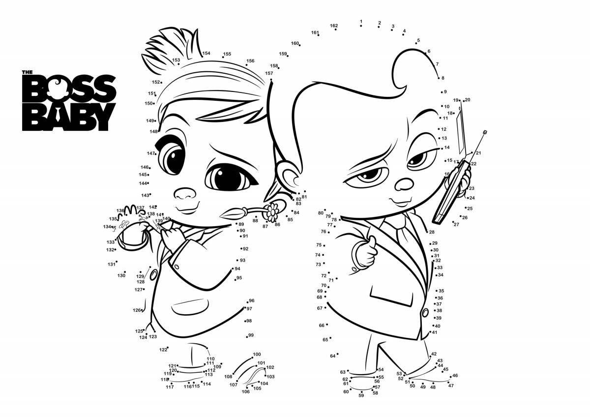 Sweet coloring page boss baby figure