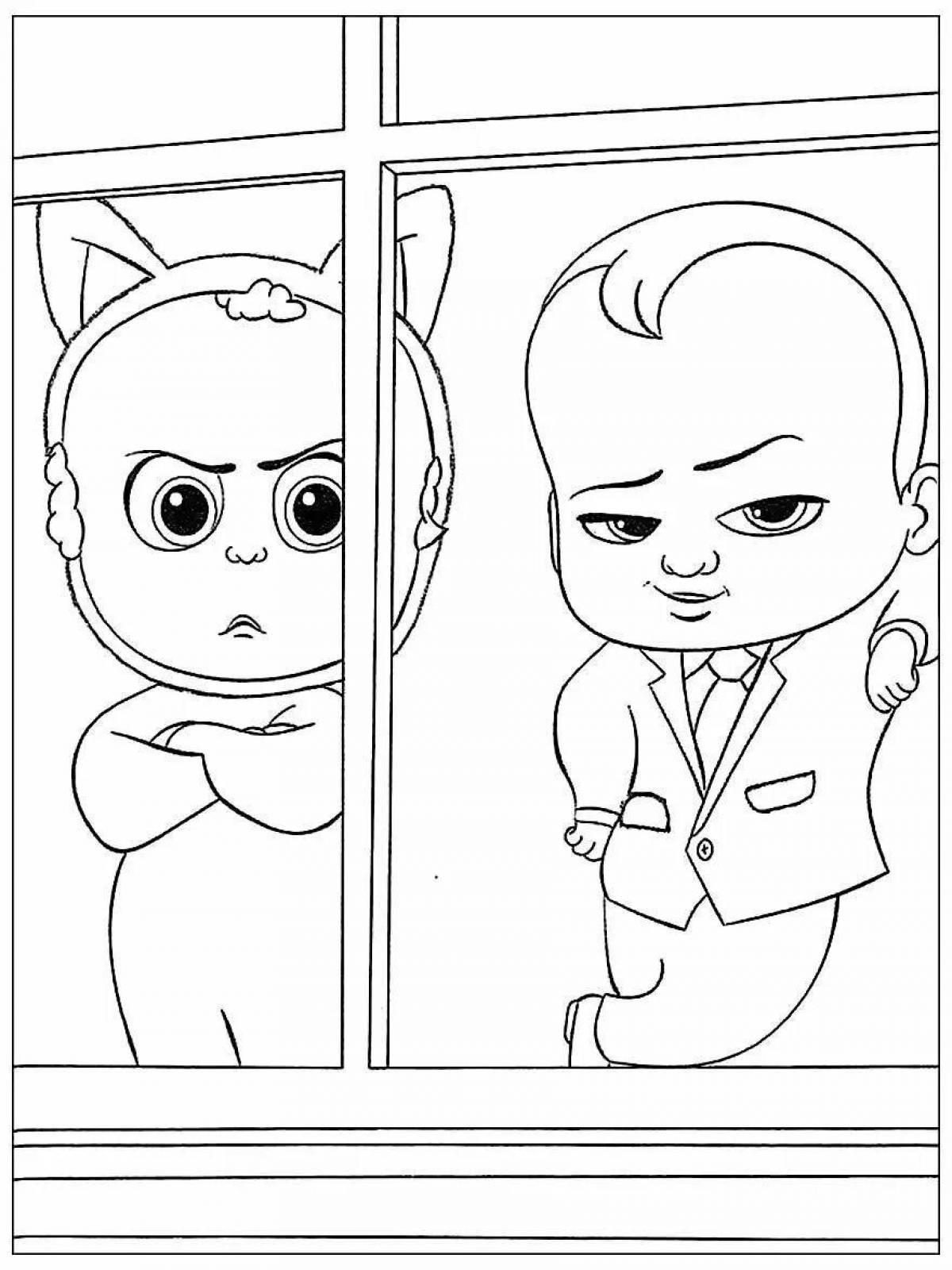 Attractive coloring boss baby figure