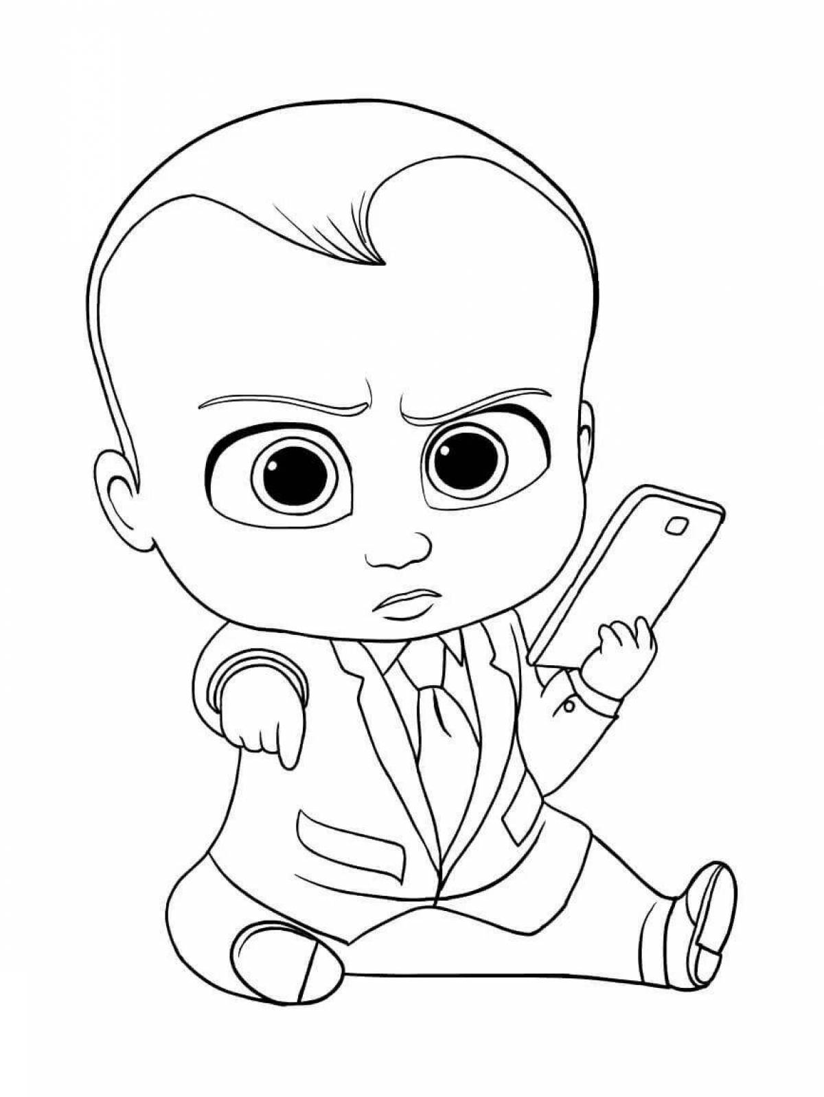 Fabulous coloring page boss baby figure
