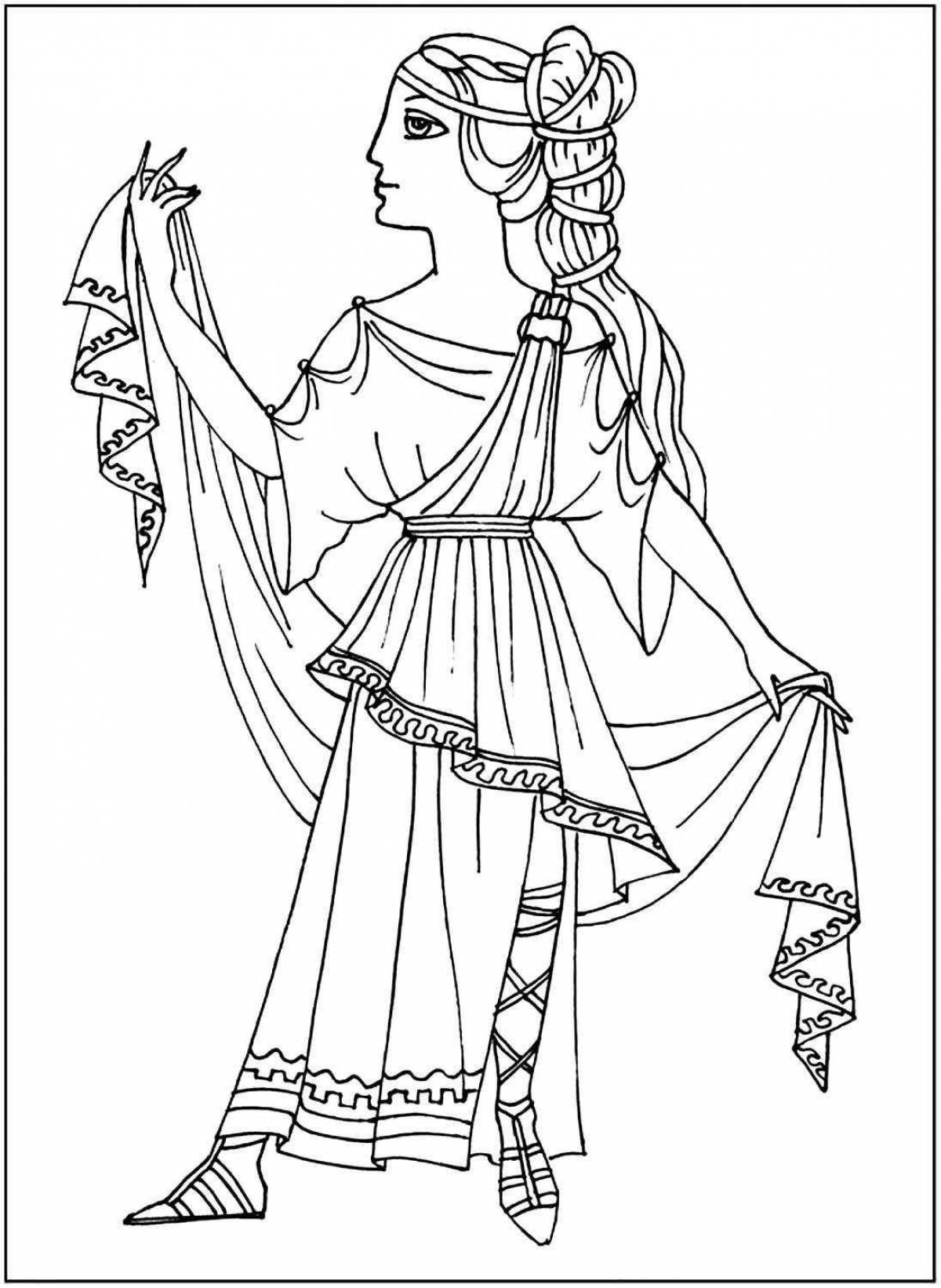 Интригующая раскраска древнегреческой одежды