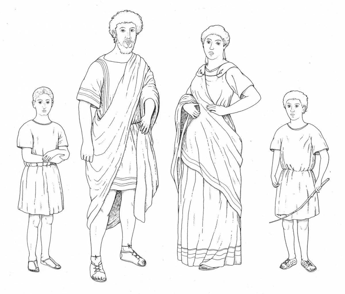 Amazing coloring of ancient Greek clothing