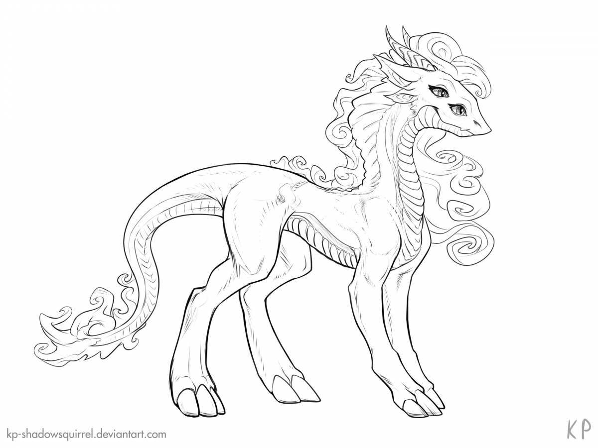 Adorable horse monster coloring book