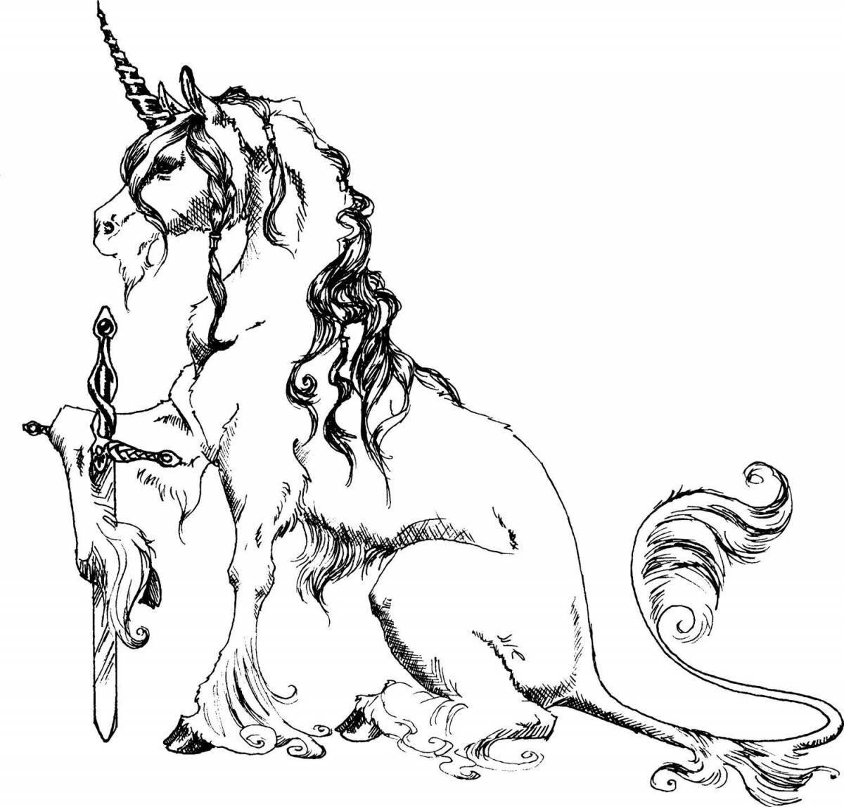 Экзотическая раскраска длинная лошадь-монстр