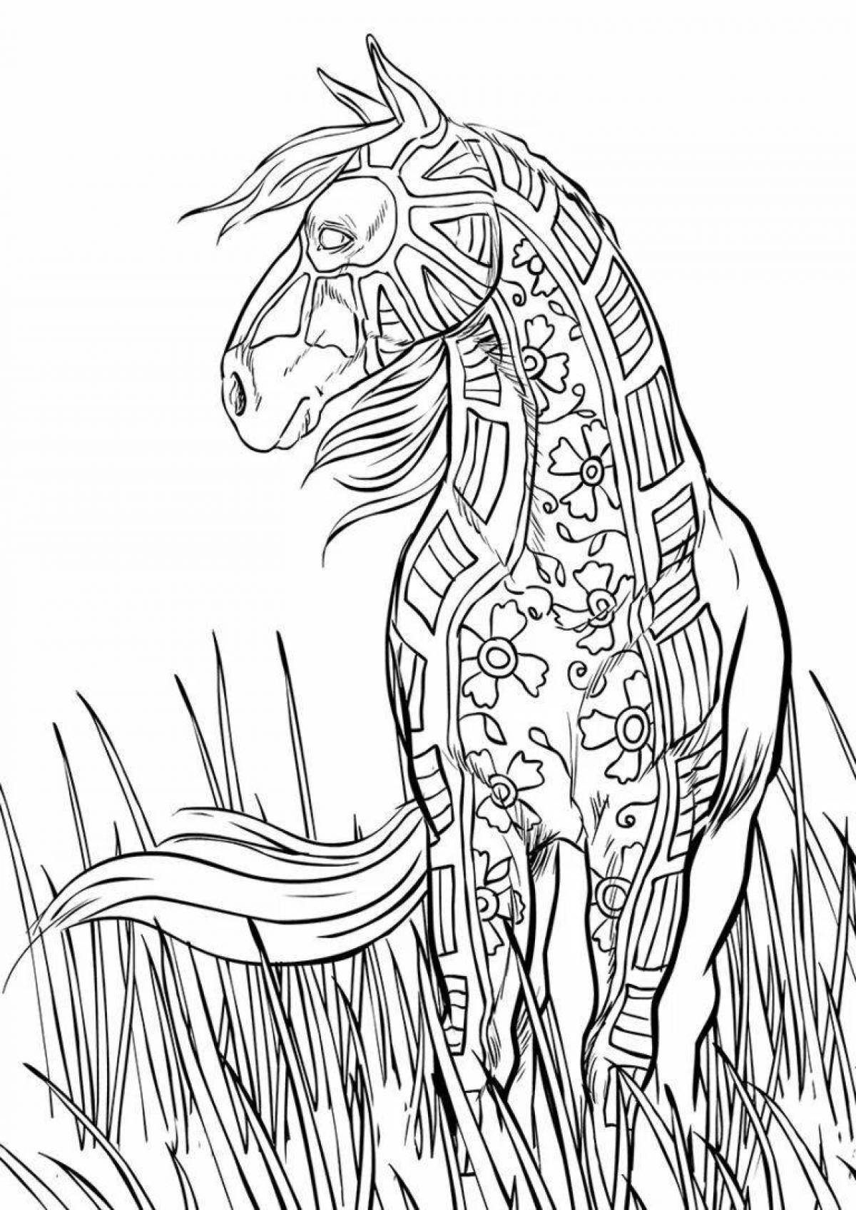 Sublime coloring page long horse monster