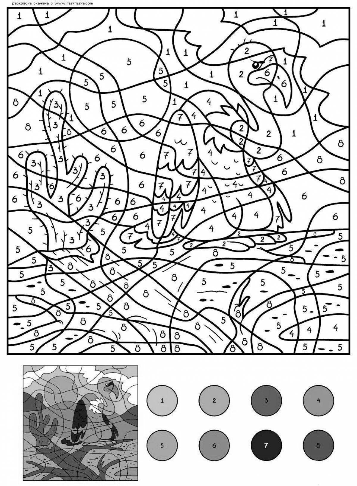 Charm coloring page by numbers