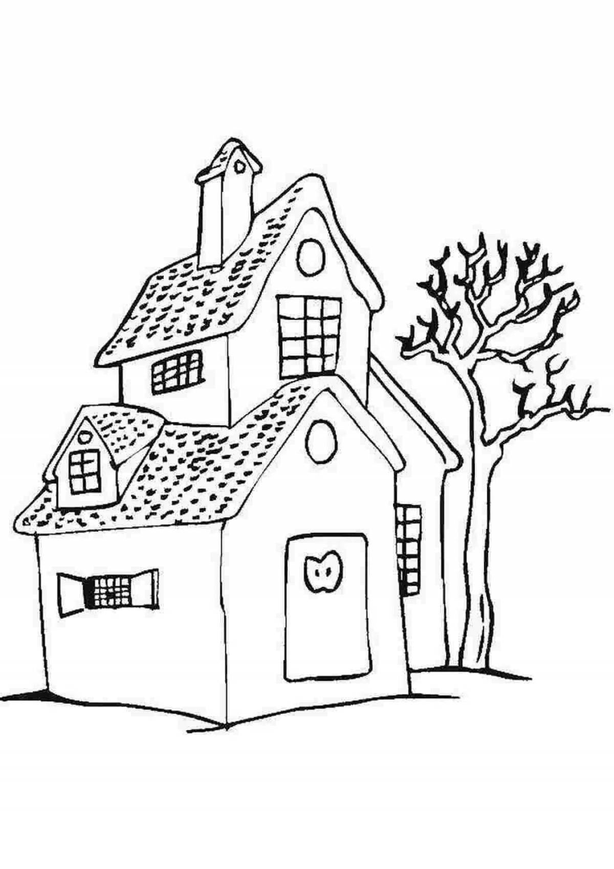Coloring page adorable house for boys
