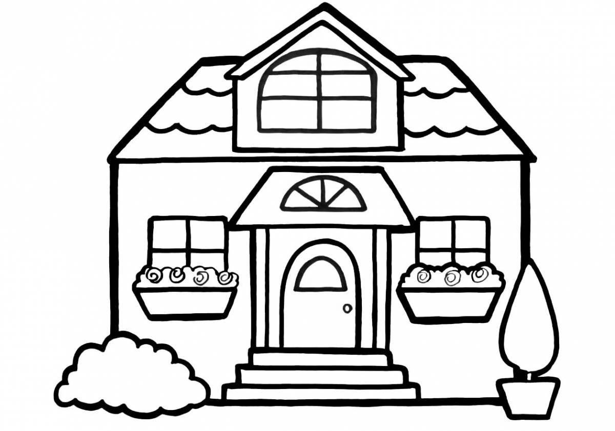 Coloring page nice house for boys