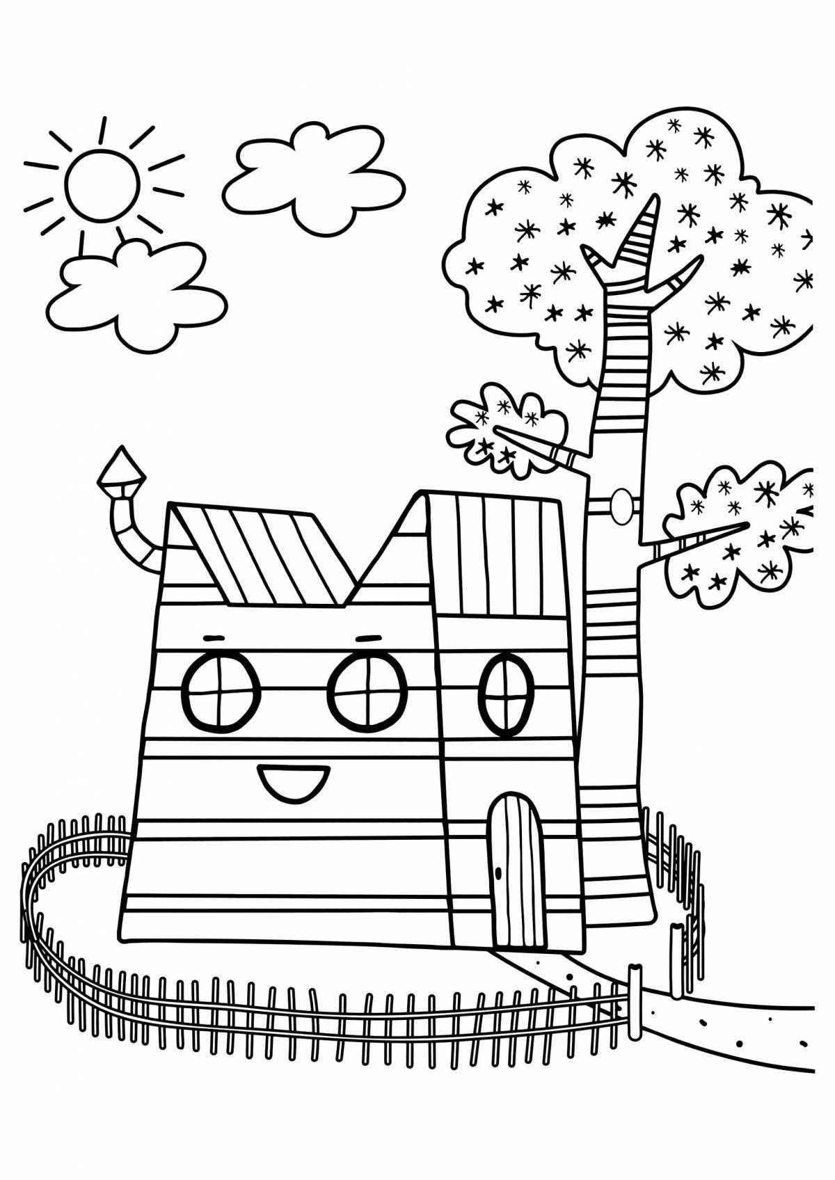 Gorgeous Home Coloring Page for Boys