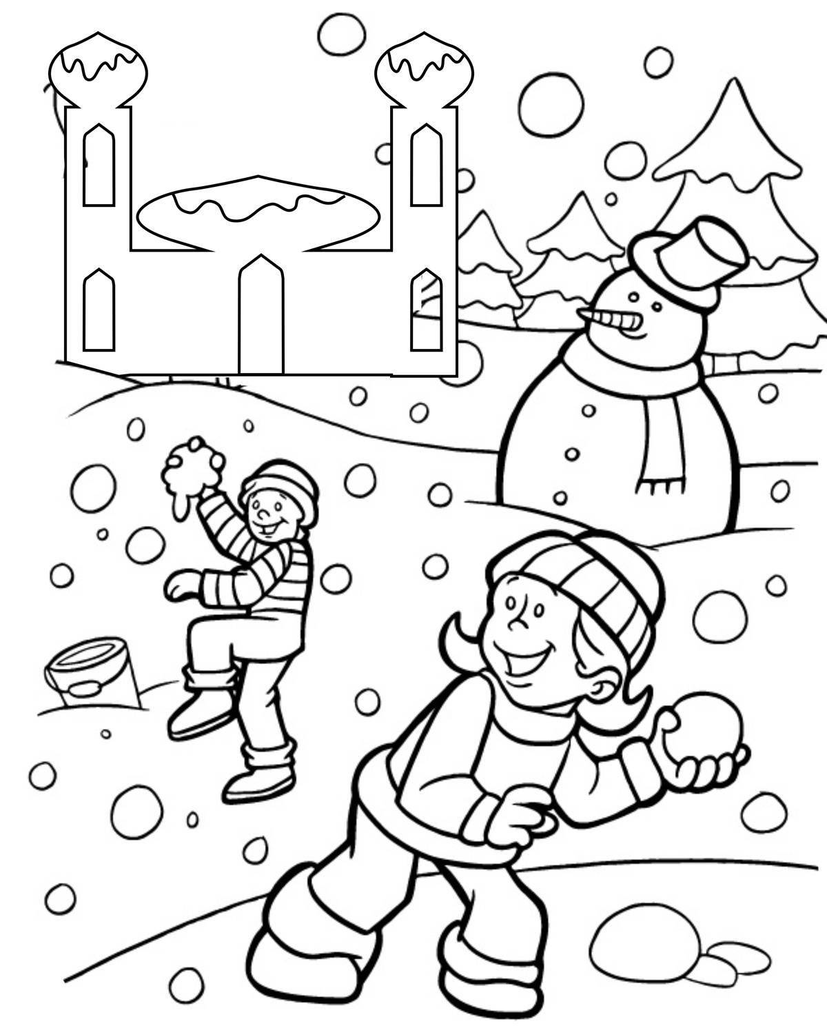 Luxury winter coloring book for boys