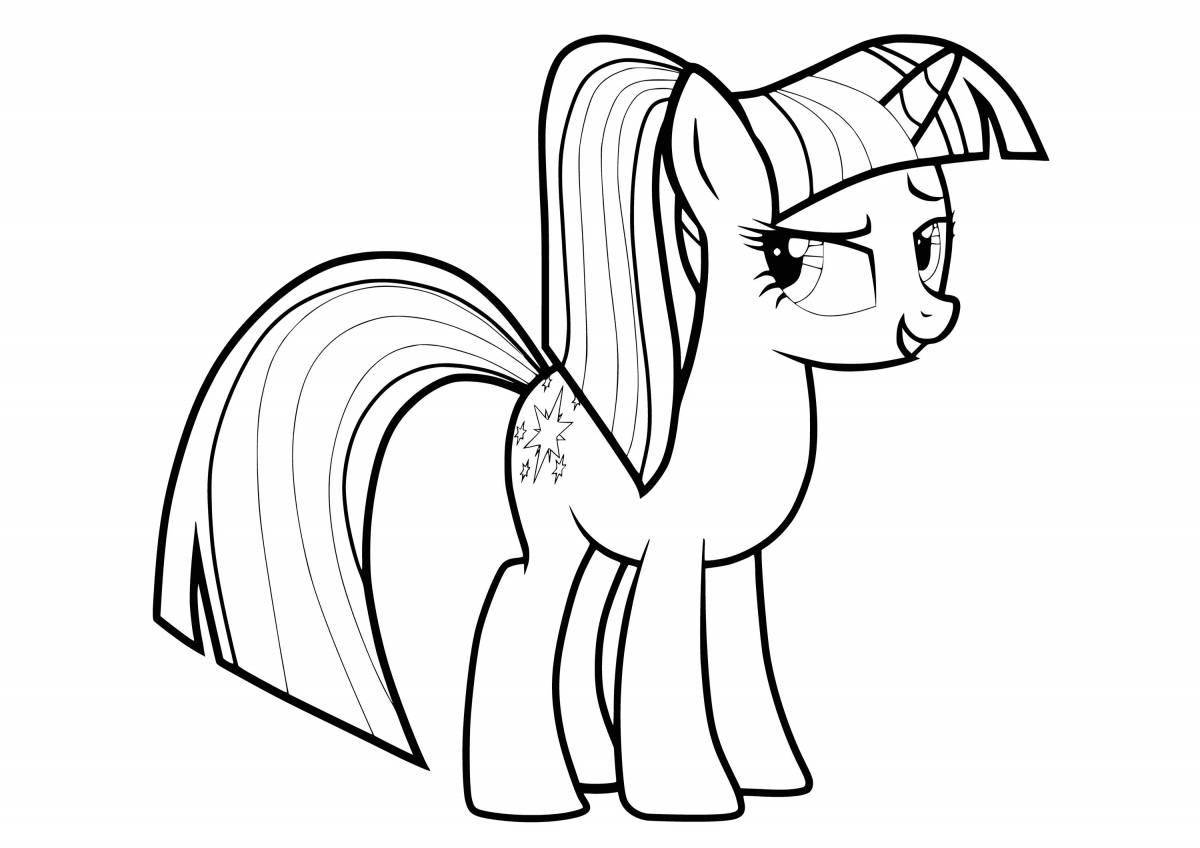 Radiant sparkle little pony coloring page