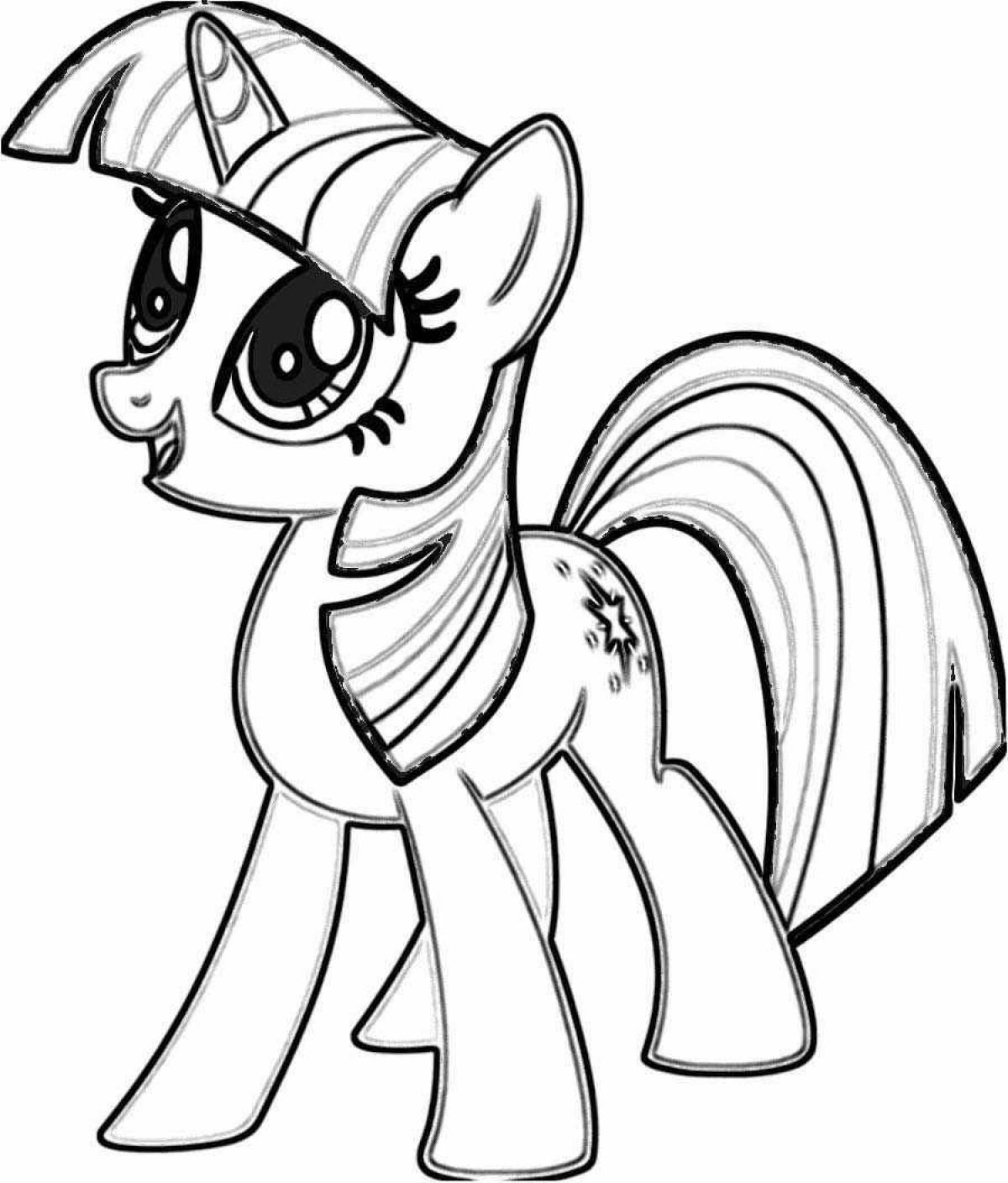 Coloring page playful sparkle little pony