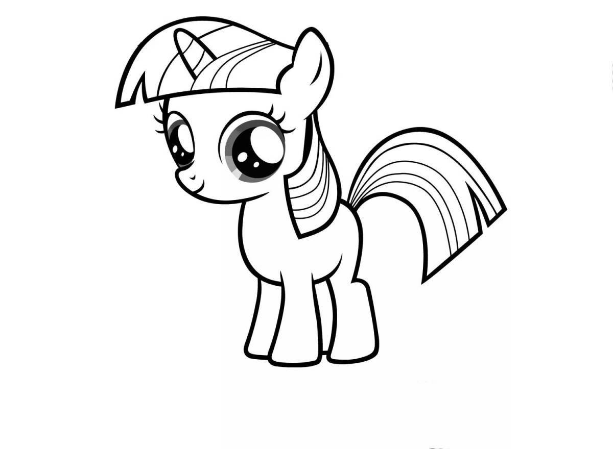 Coloring page magical little pony sparkle