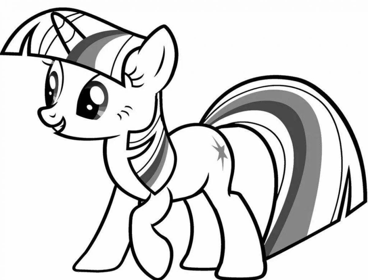 Quirky sparkle little pony coloring page