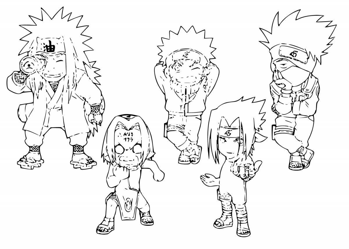 Playful naruto coloring page for girls