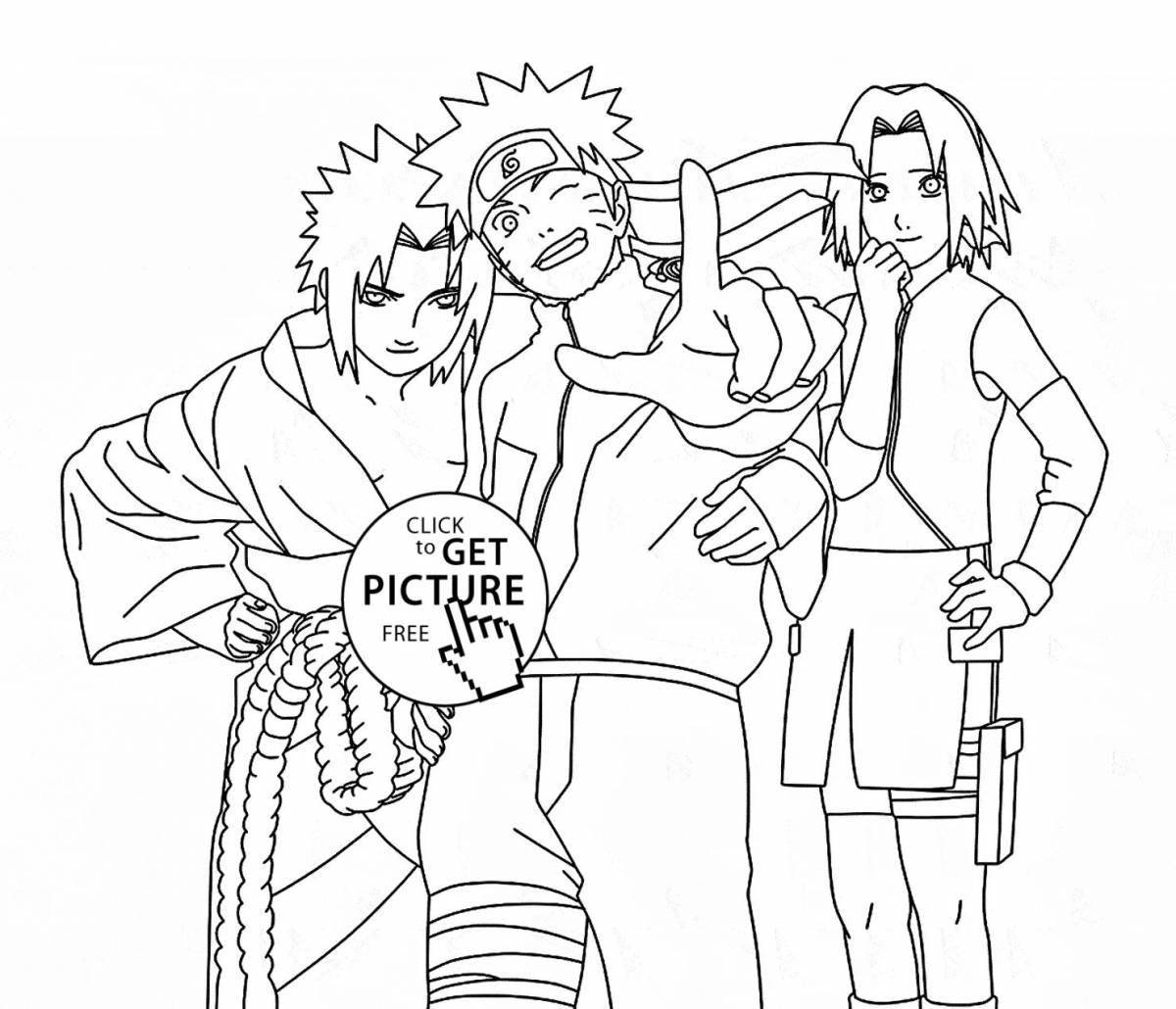 Sparkling naruto coloring page for girls