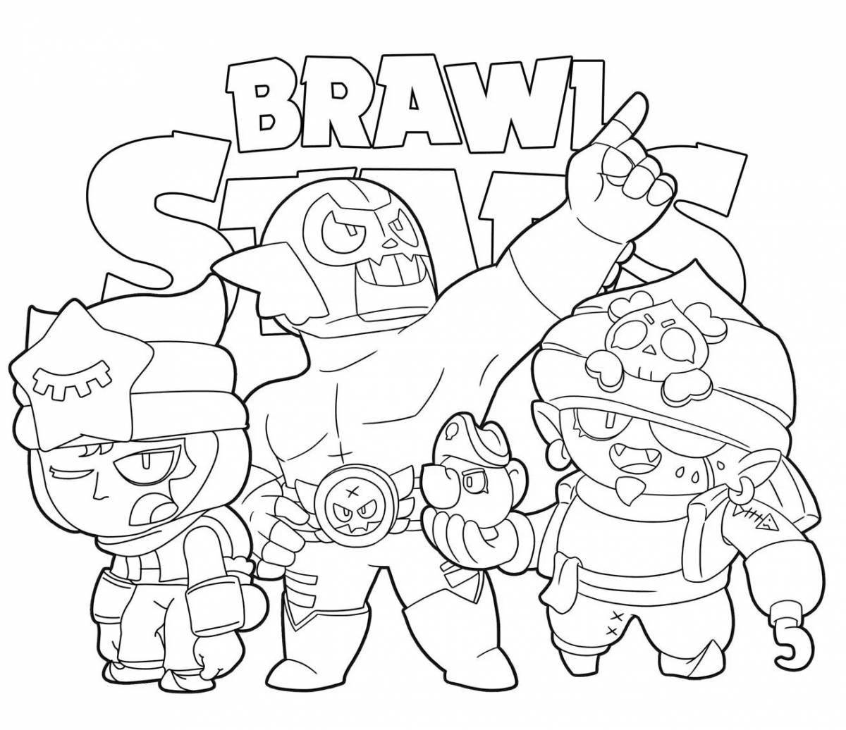 Colourful fighters brawl stars coloring book