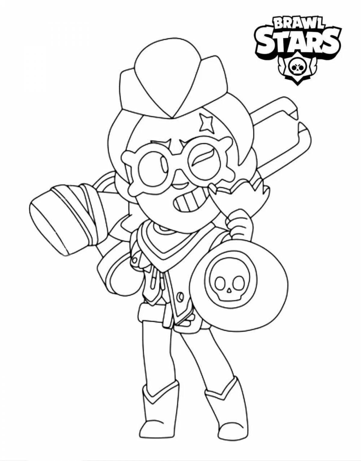 Coloring page energetic fighters brawl stars