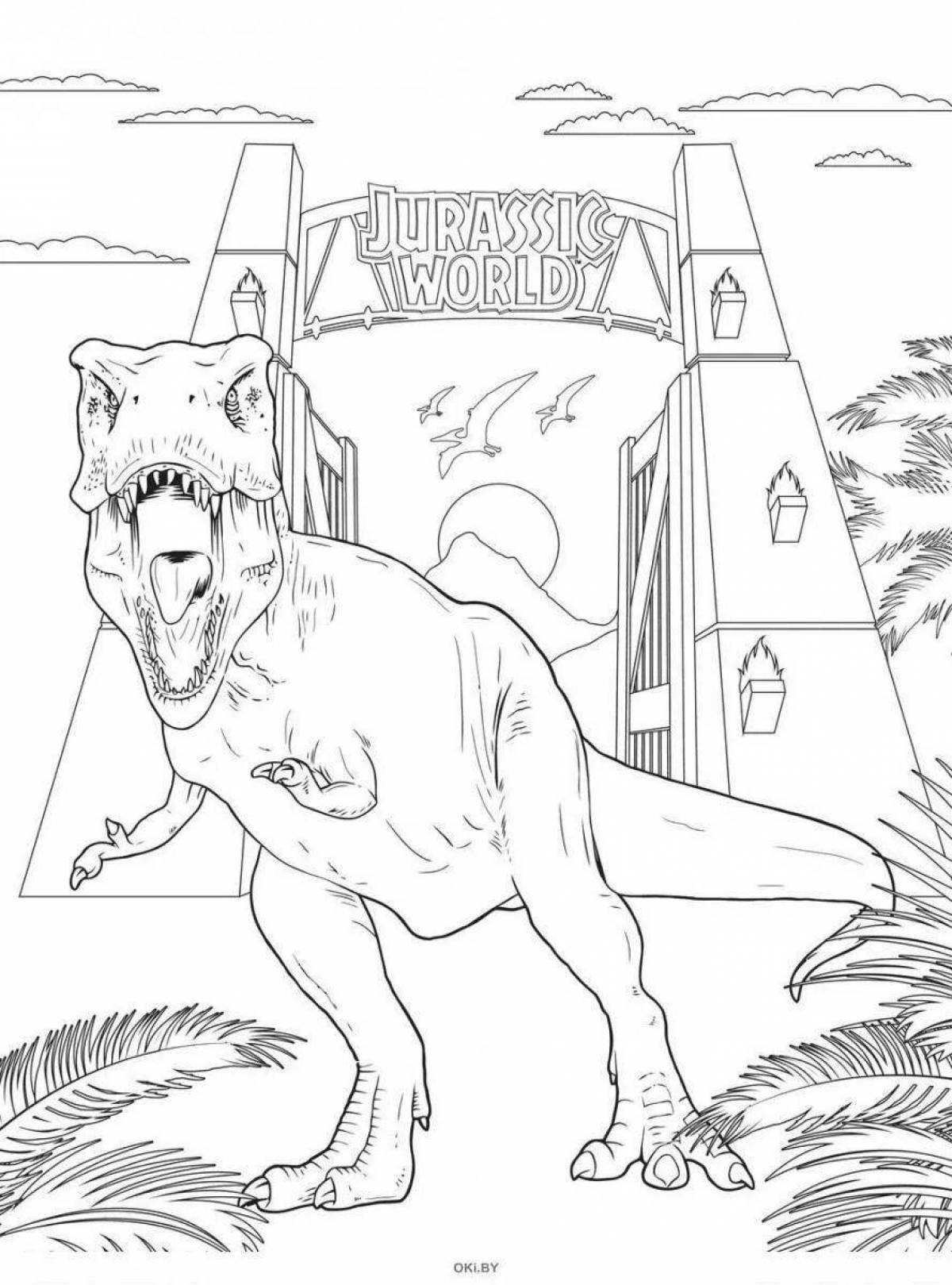 Bright lego jurassic coloring page