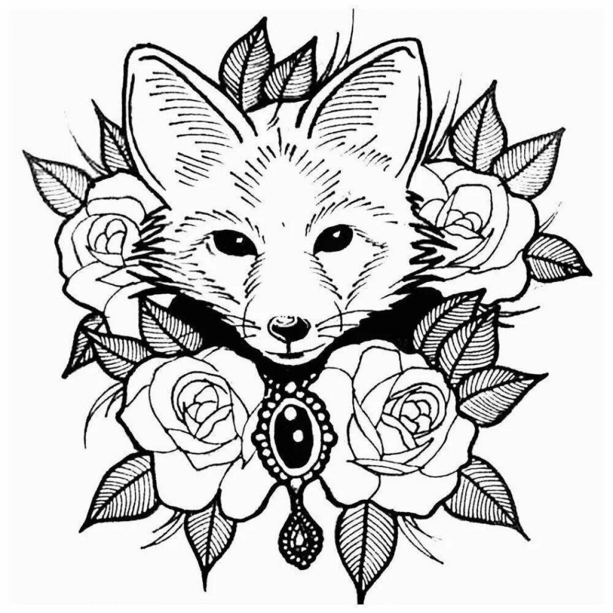 Creative coloring fox for girls