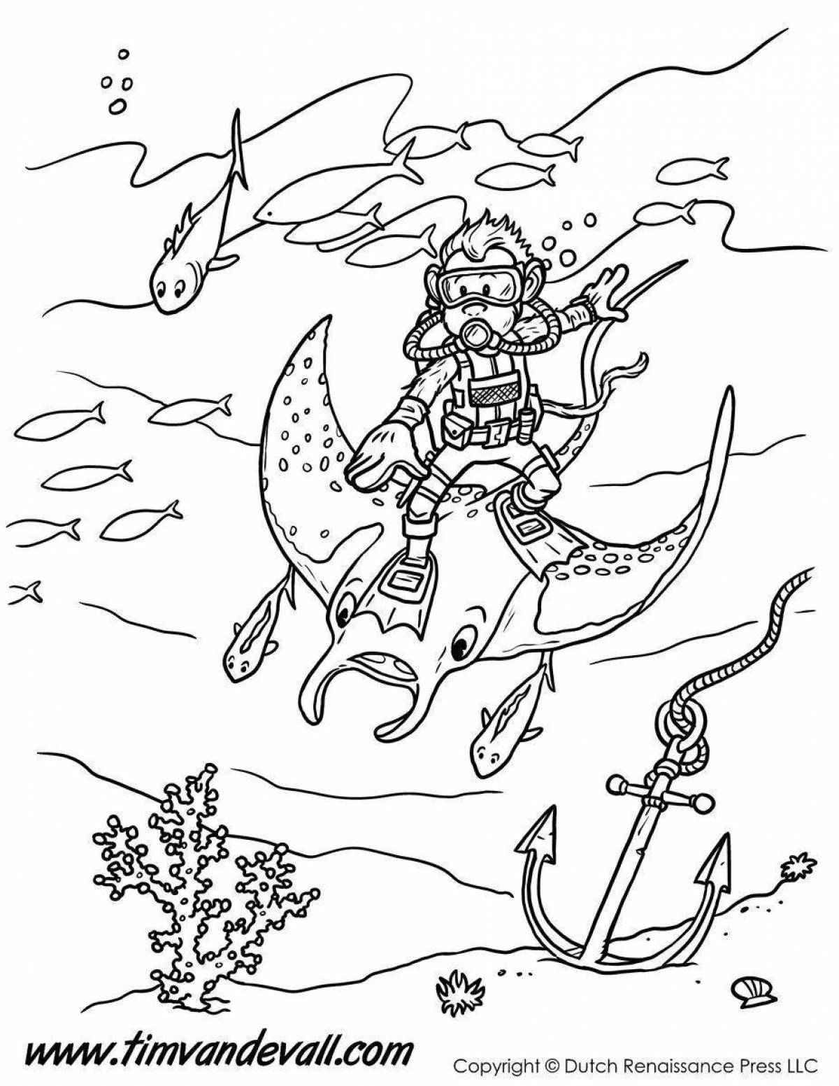 Photo Bright manta ayo all coloring page