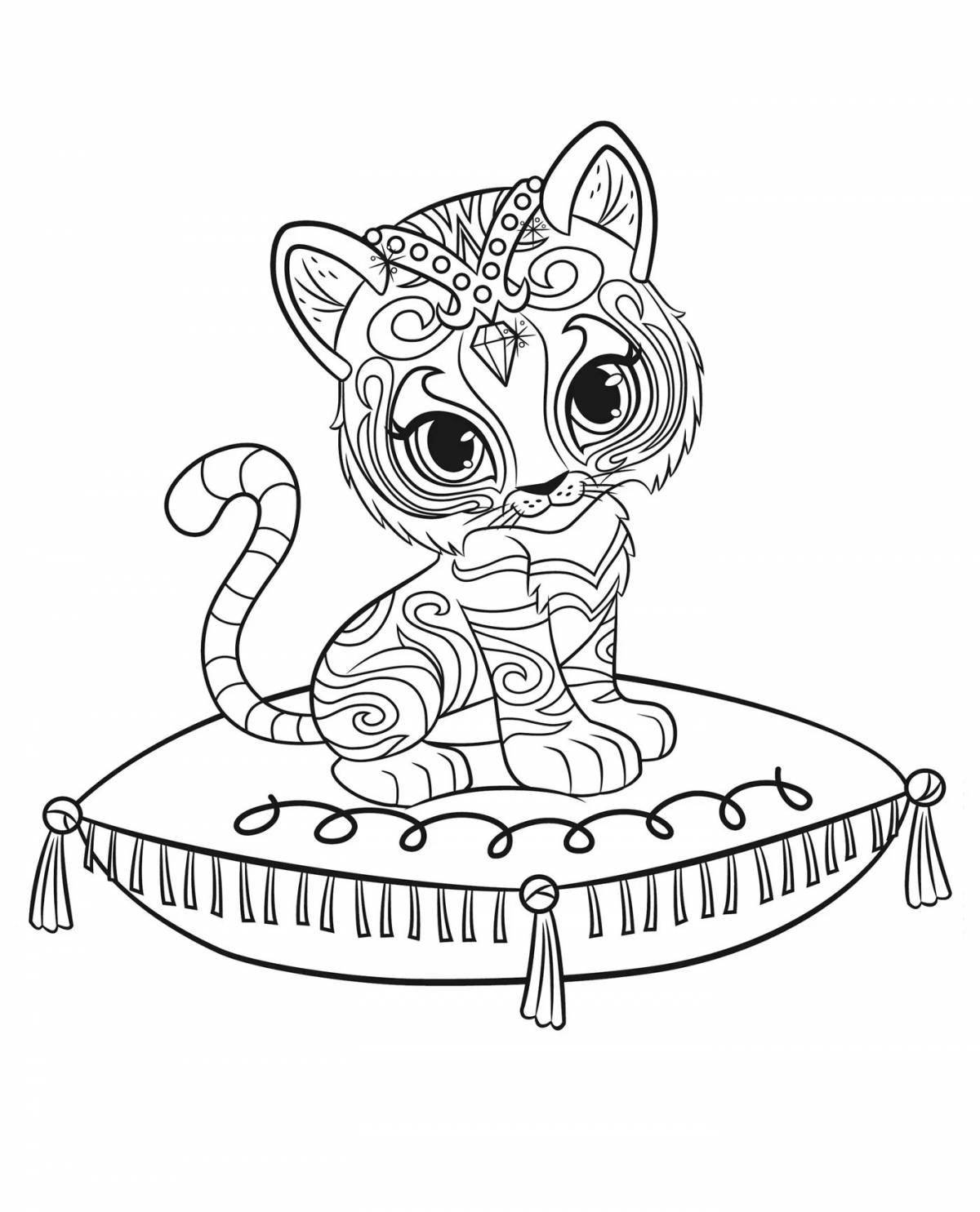 Tiger bright coloring for girls