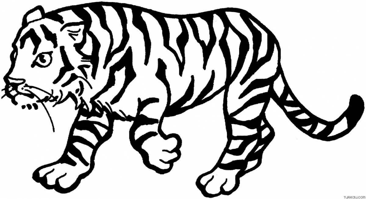 Delicate tiger coloring book for girls