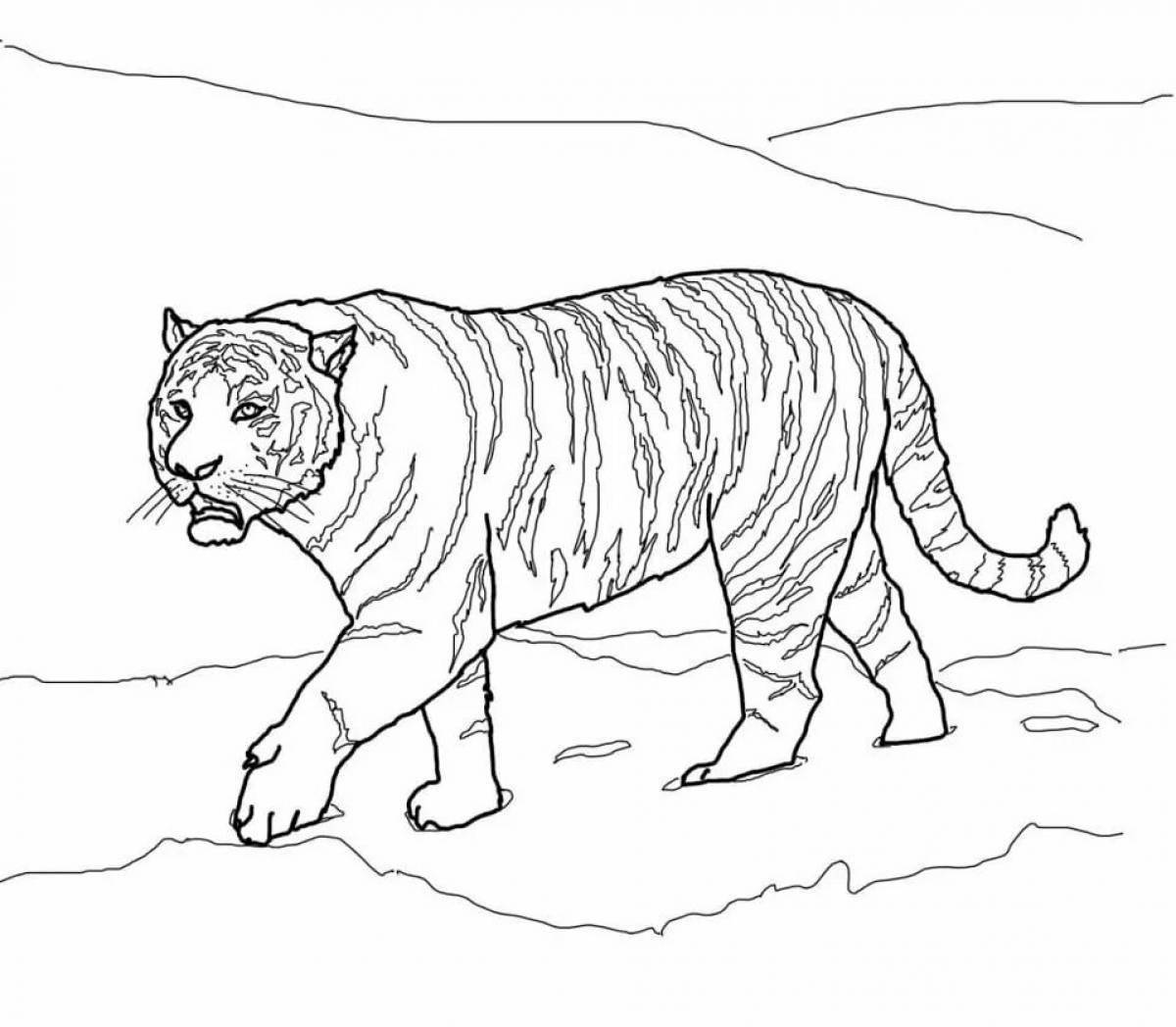 Жирная раскраска тигр для девочек