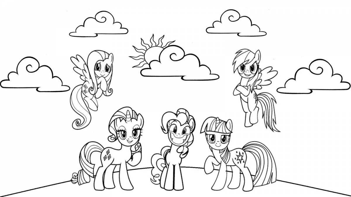 Radiant coloring all ponies together