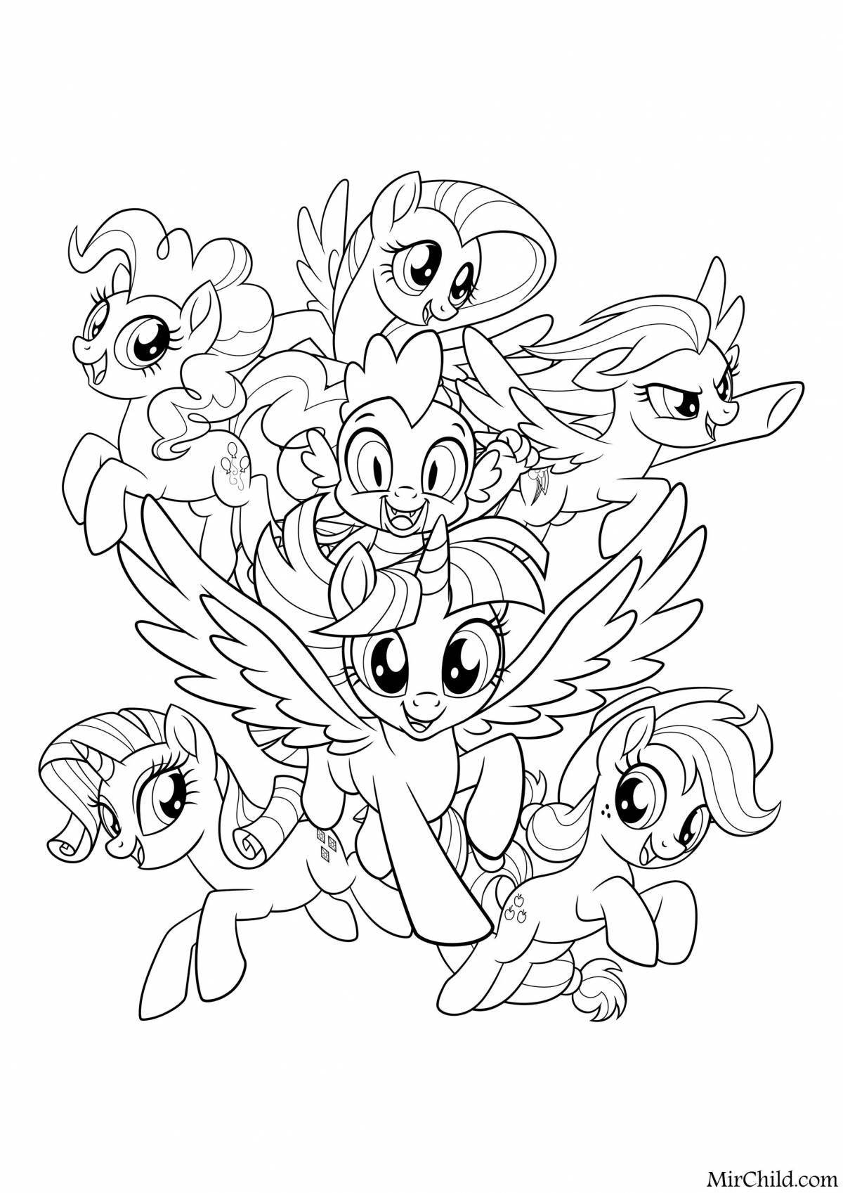 Color-frenzy coloring page all ponies together