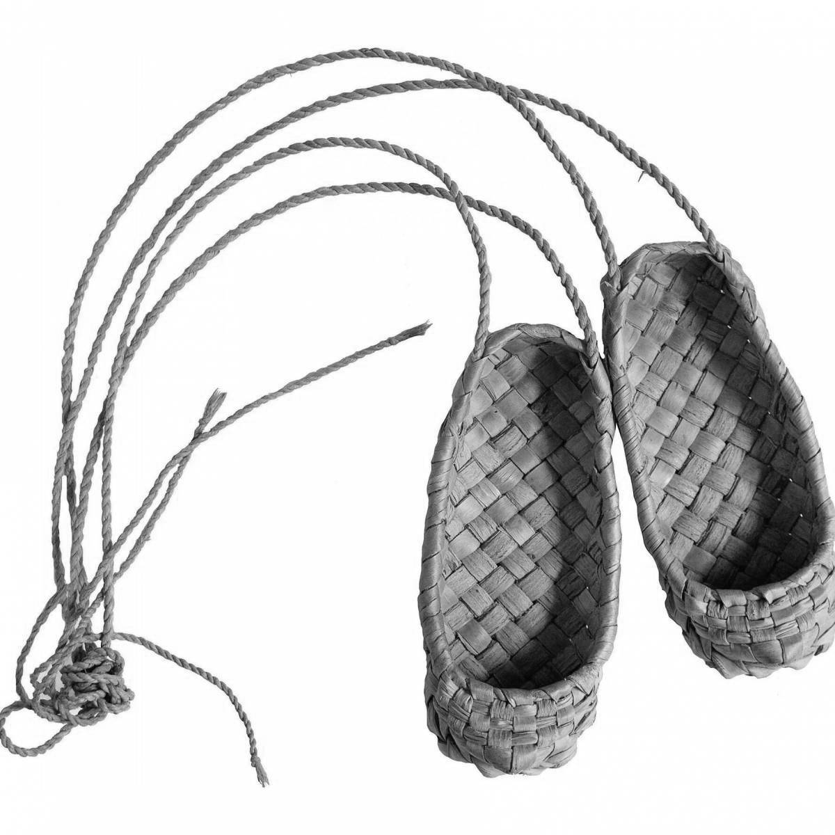 Playful sandal coloring page for toddlers