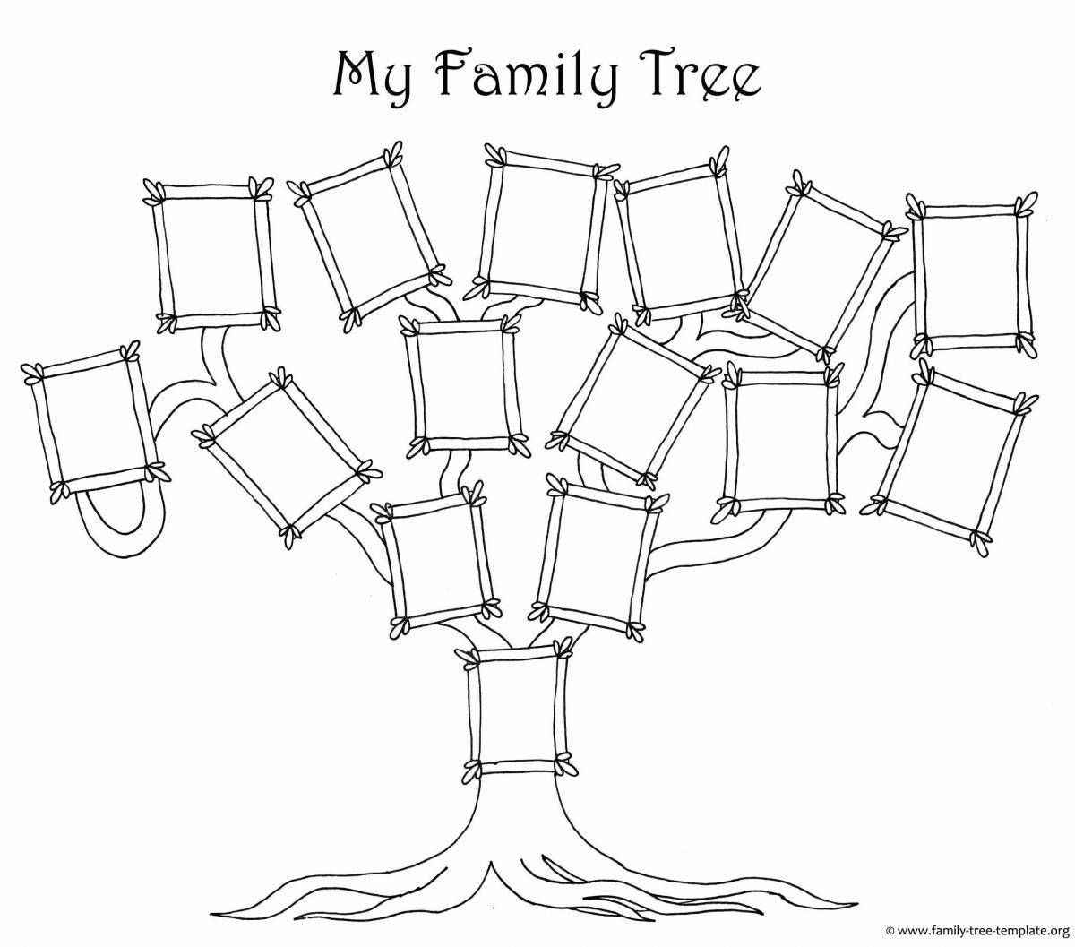 Intricate family tree illustration