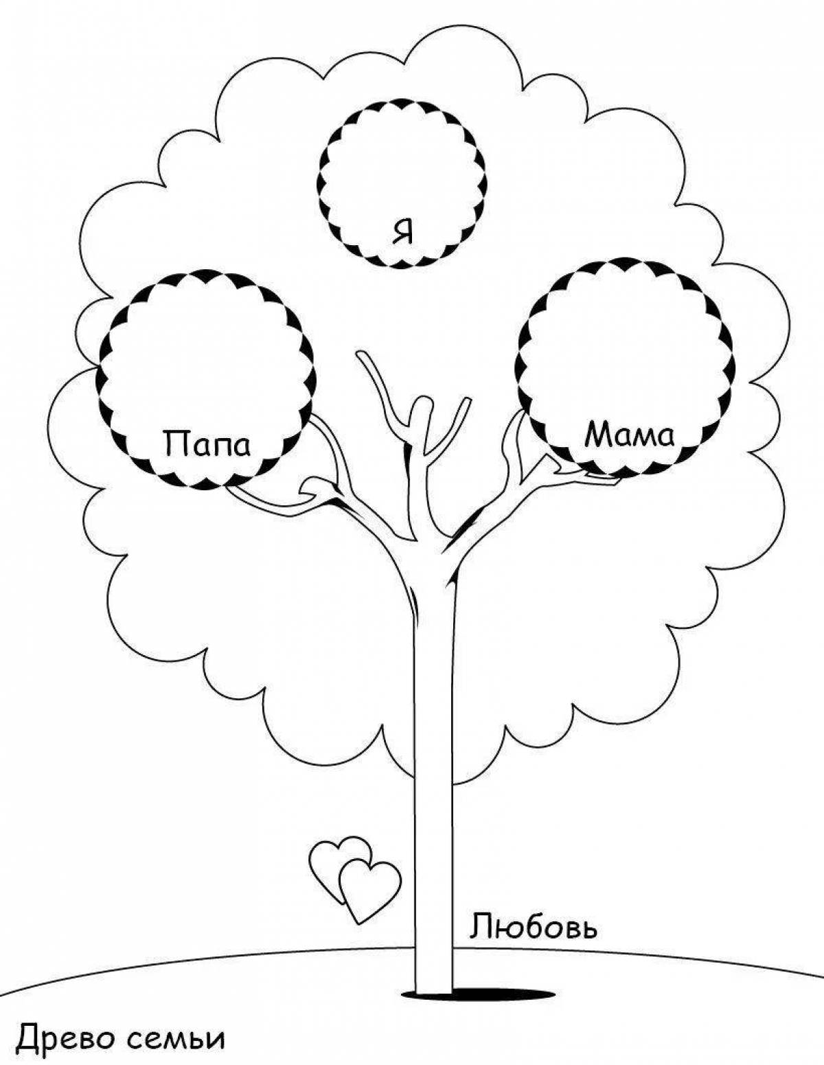 Красочный эскиз генеалогического древа