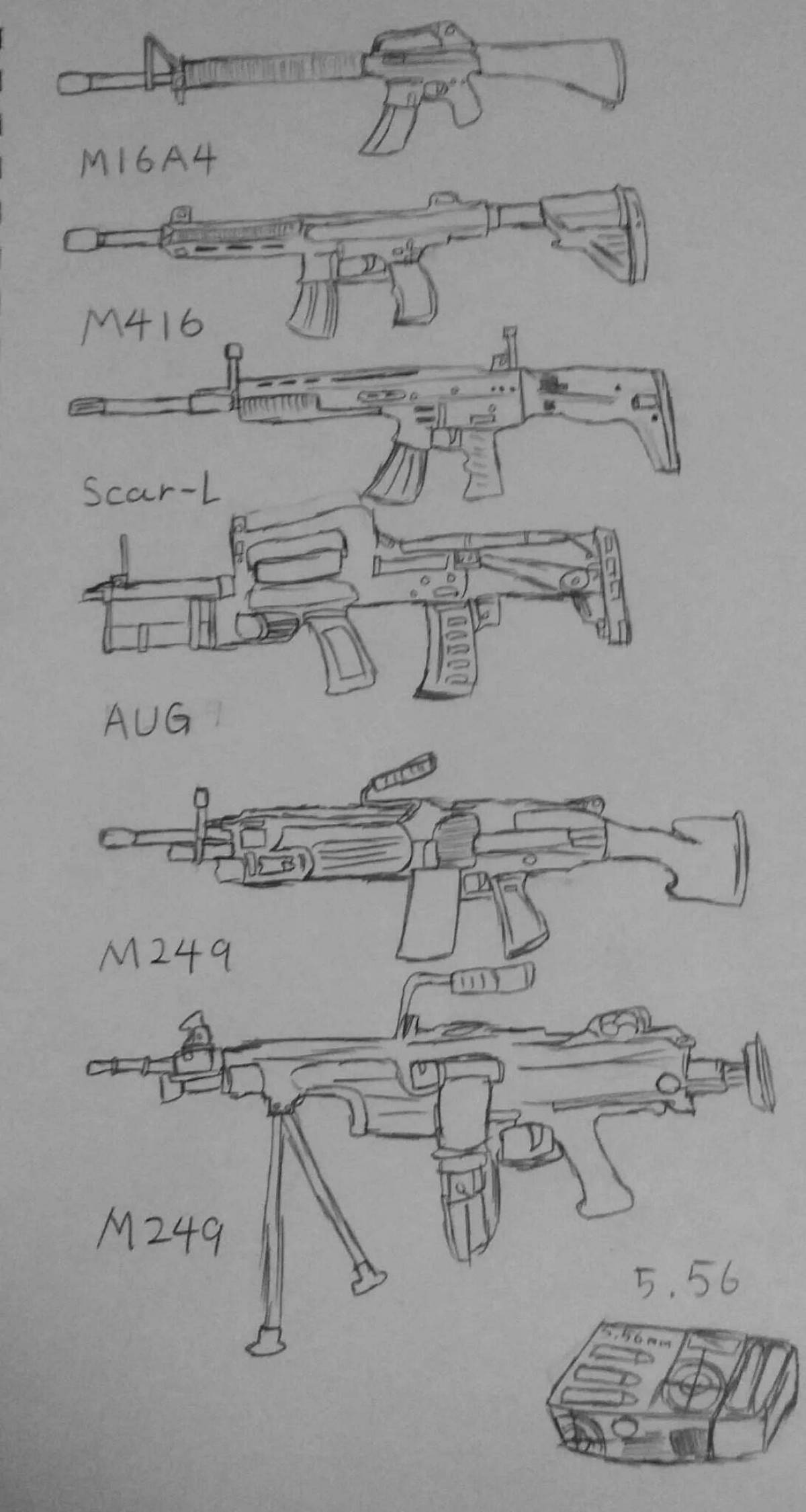 Подавляющая раскраска pubg mobile weapons