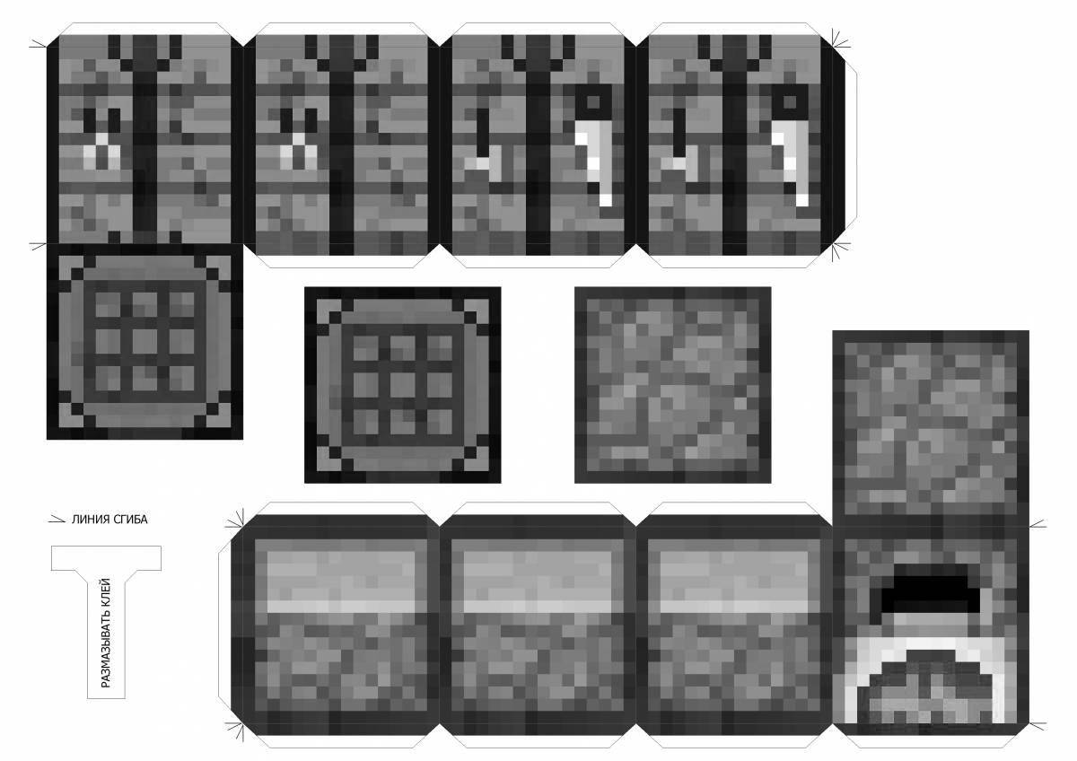 Exciting coloring minecraft workbench