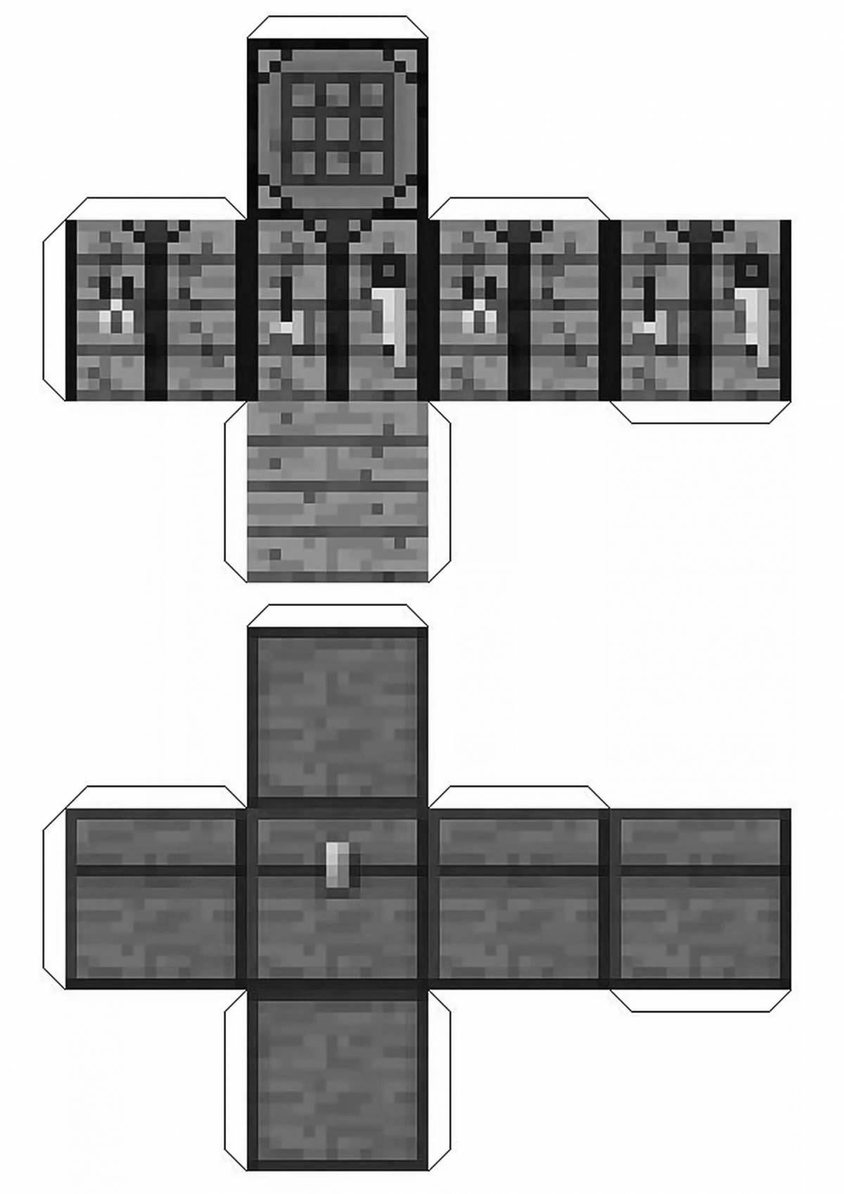Adorable minecraft workbench coloring page