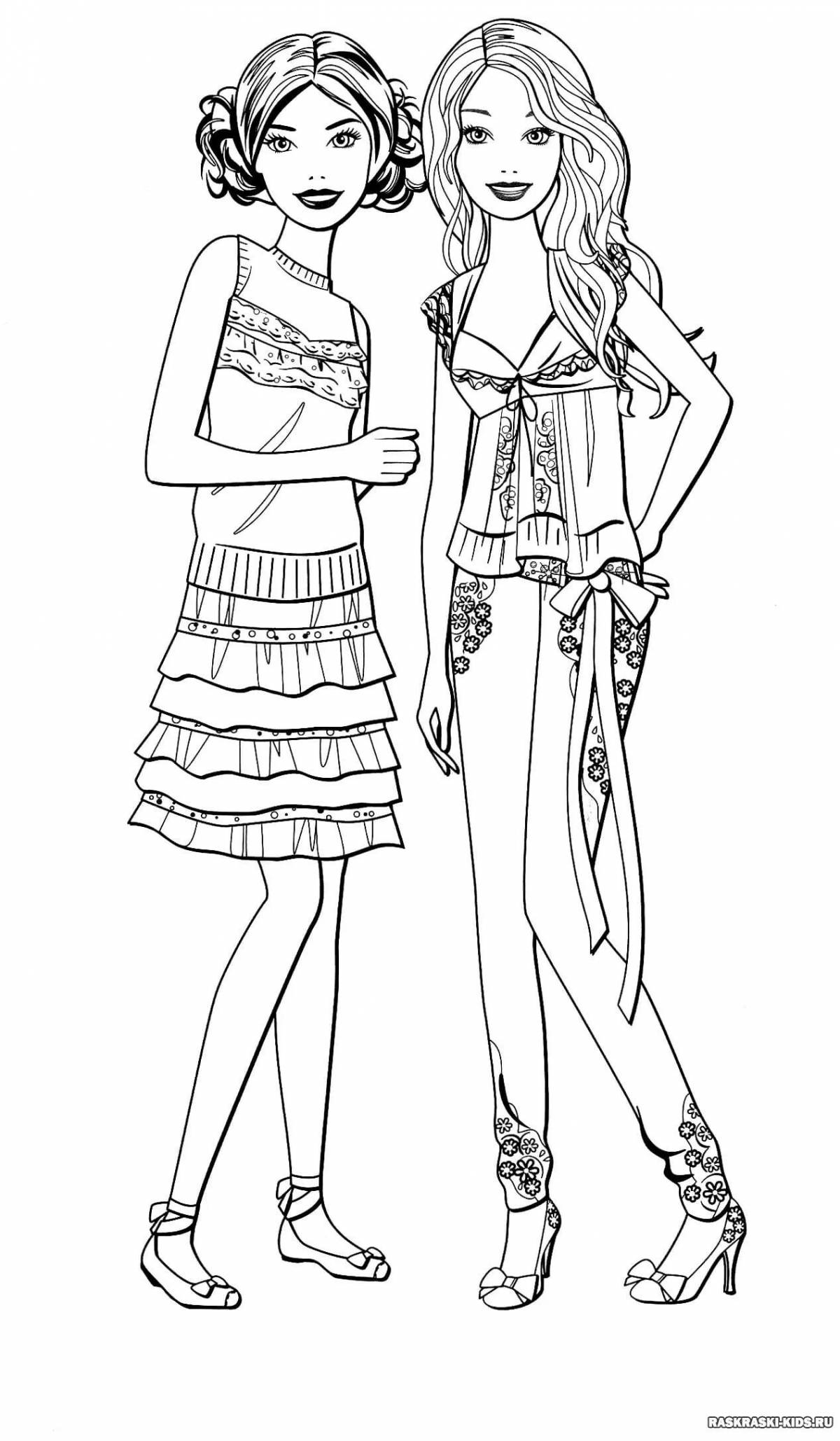 Coloring pages, fashionable for children