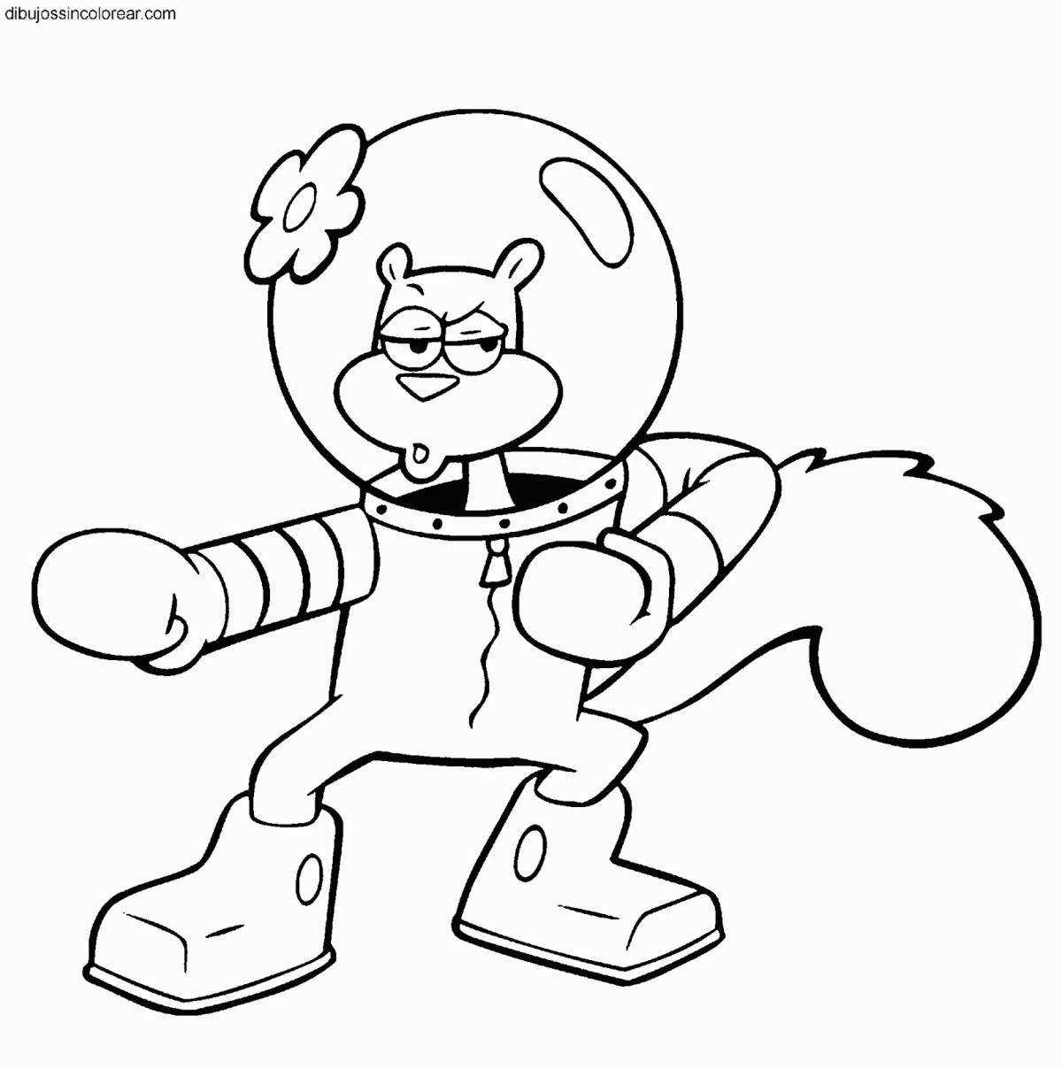 Photo Sandy spongebob fun coloring book