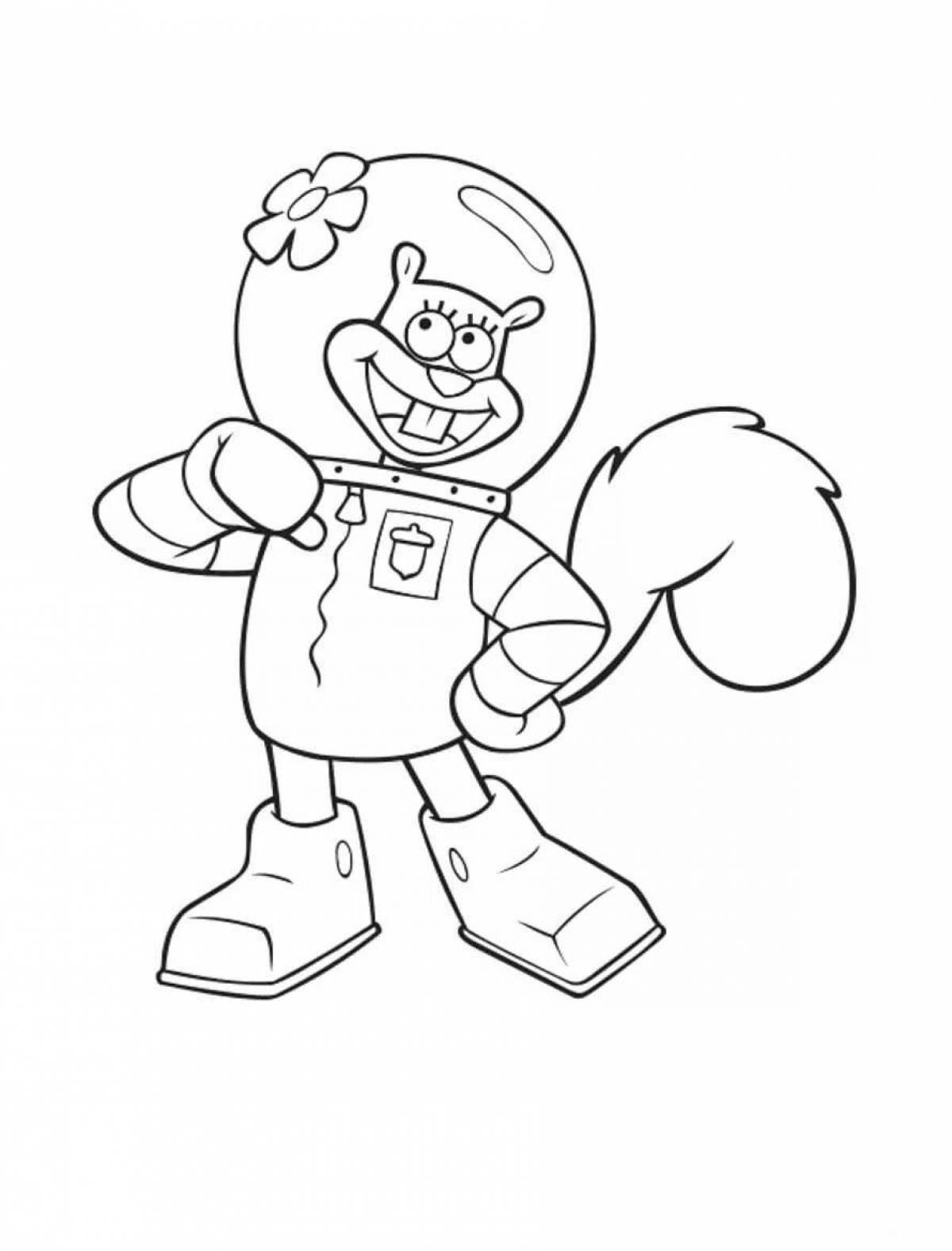 Photo Sunny Sandy spongebob coloring page