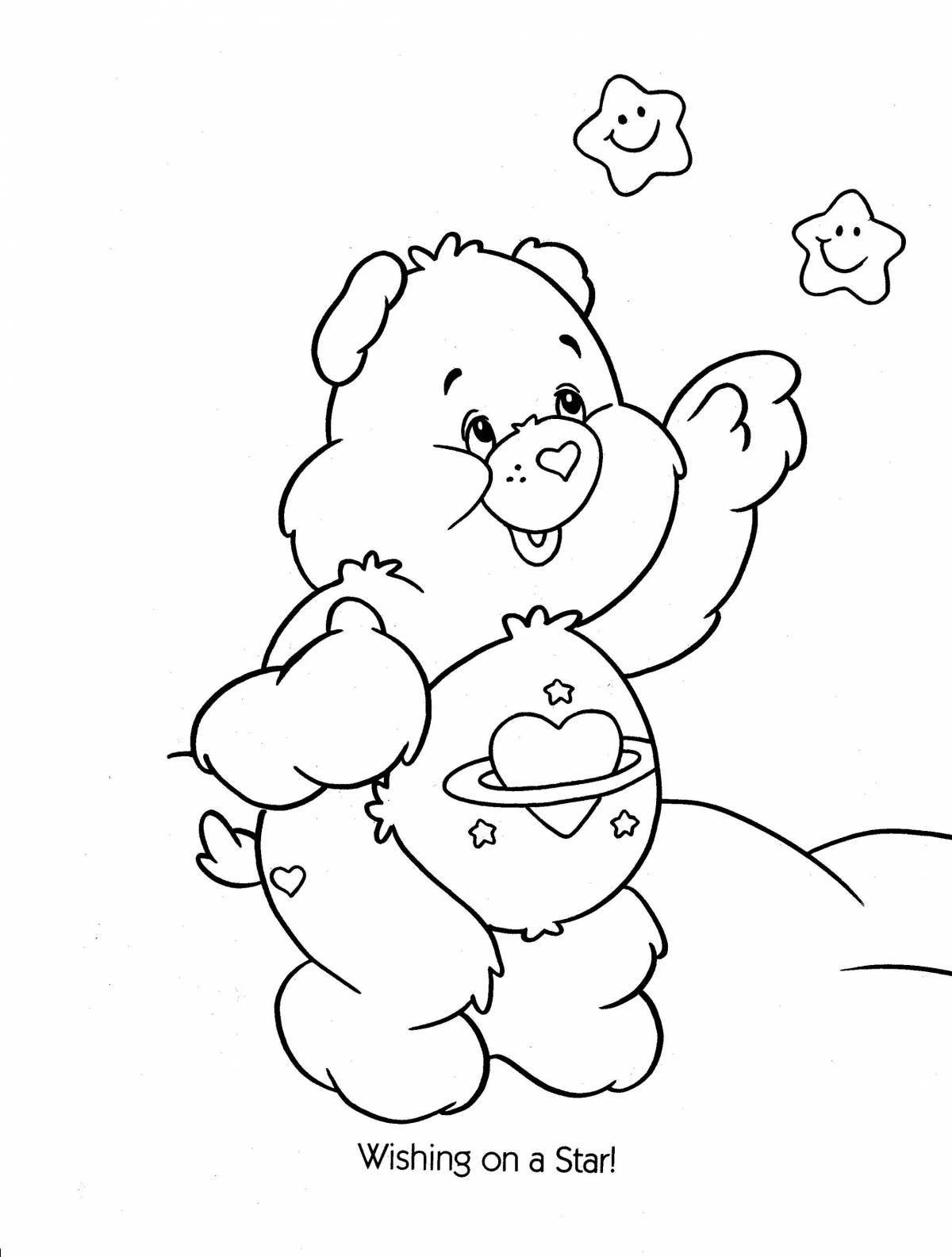 Fun teddy bear coloring for girls