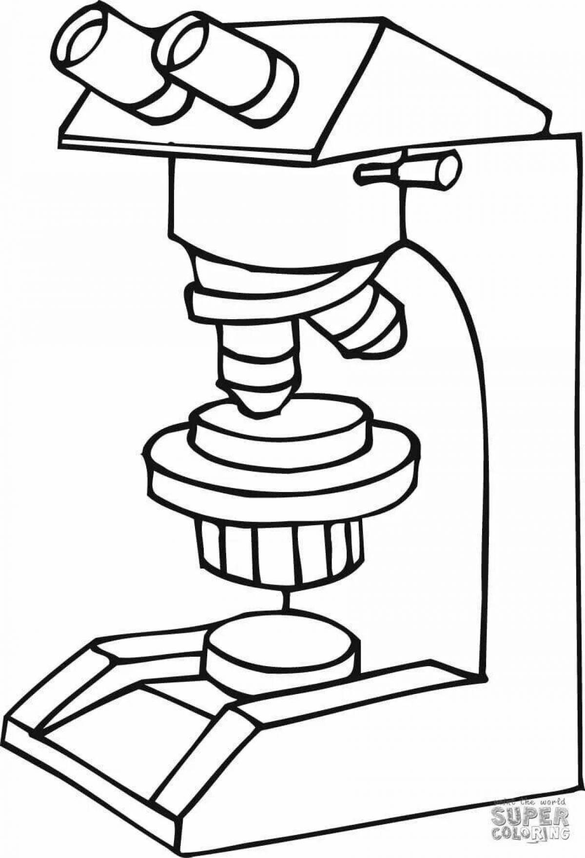 Colorful microscope coloring page for kids